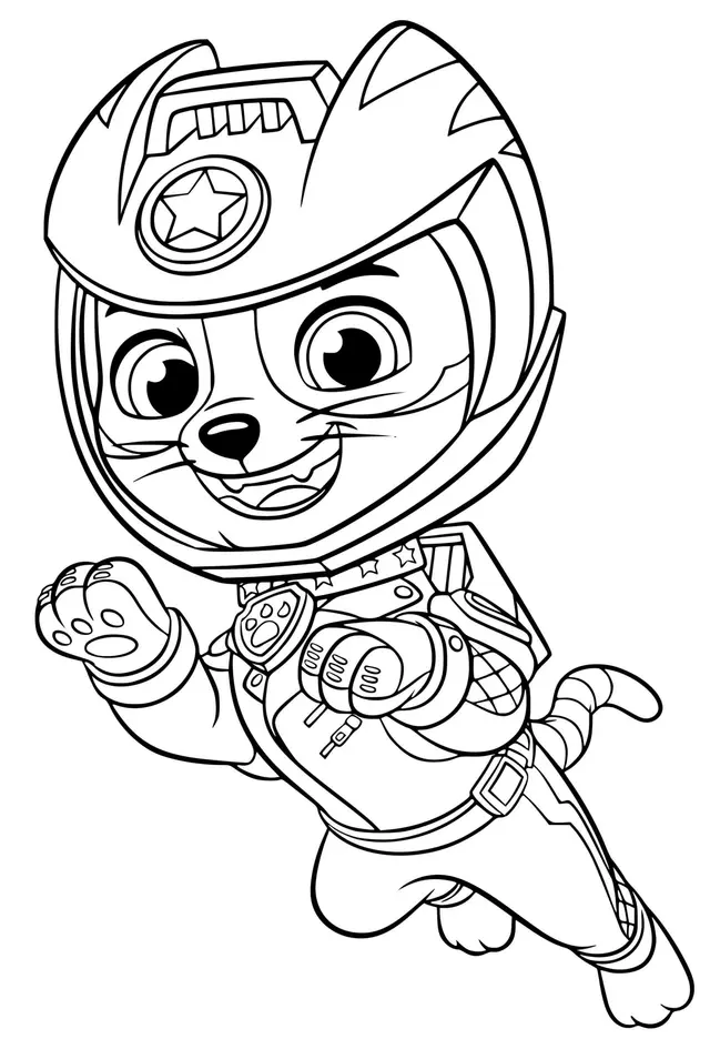 Coloriage Wildcat Pat Patrouille Moto Pups - Pat patrouille à imprimer