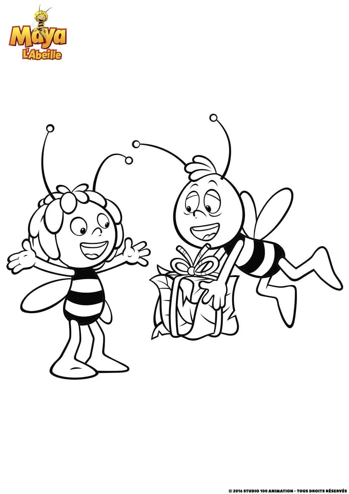 Dibujo de Willy tiene una sorpresa para Maya para colorear