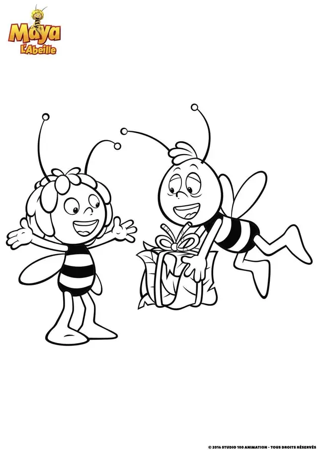 Coloriage Willy A Une Surprise Pour Maya - Gulli à imprimer