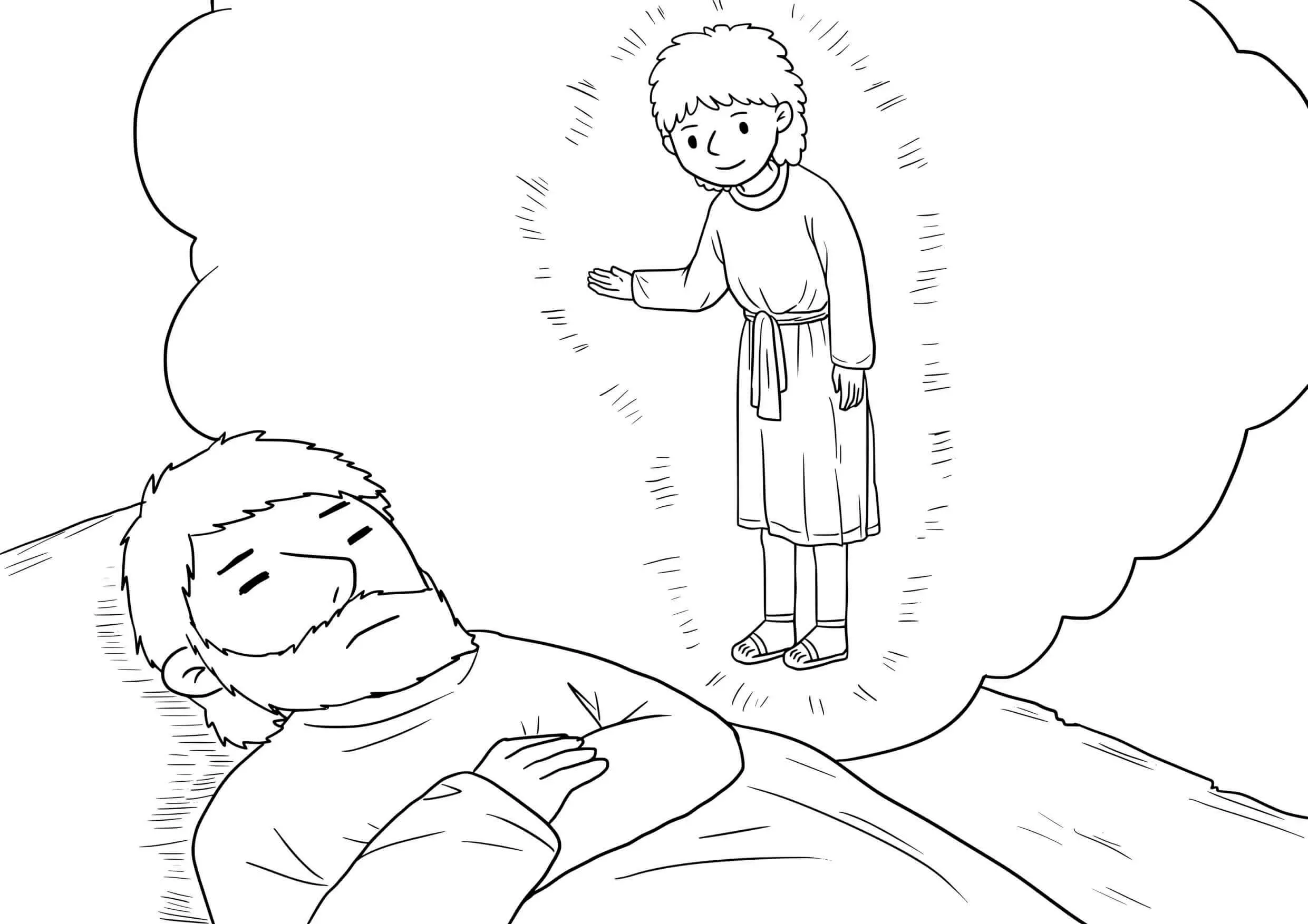 Coloriage Épiphanie : Les Mages cherchent l'enfant Jésus - Jésus à imprimer
