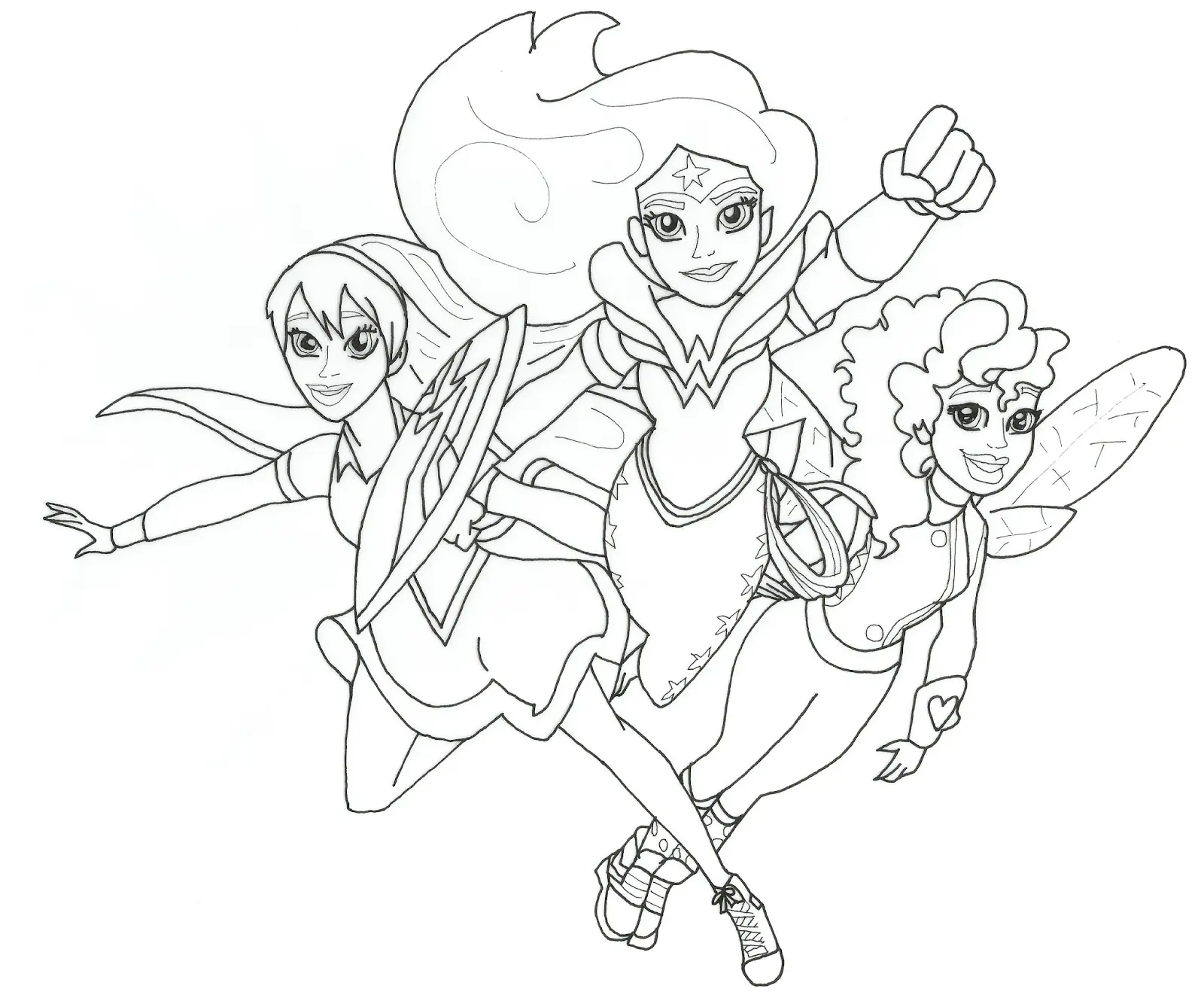 Coloriage Wonder Woman And Friends Super Hero Girls - DC Super Hero Girls à imprimer