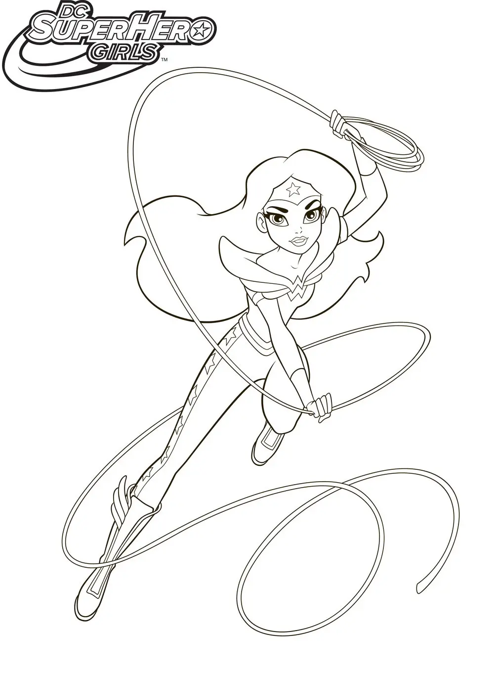 Coloriage Wonderwoman Super Hero Girls - DC Super Hero Girls à imprimer