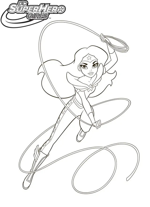 Coloriage Wonderwoman Super Hero Girls - DC Super Hero Girls à imprimer