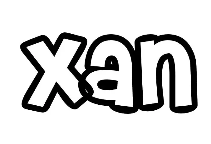 Coloriage Xan - Prénom à imprimer
