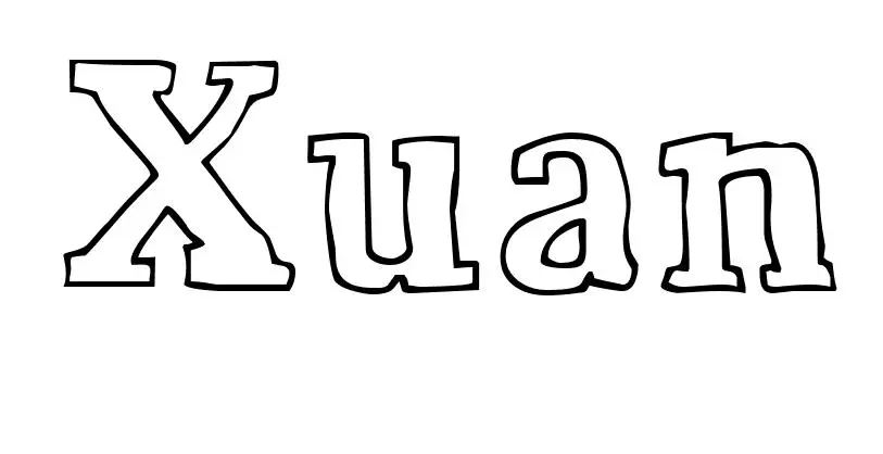 Coloriage Xuan - Prénom à imprimer