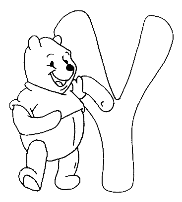Coloriage Y Winnie - Alphabet à imprimer