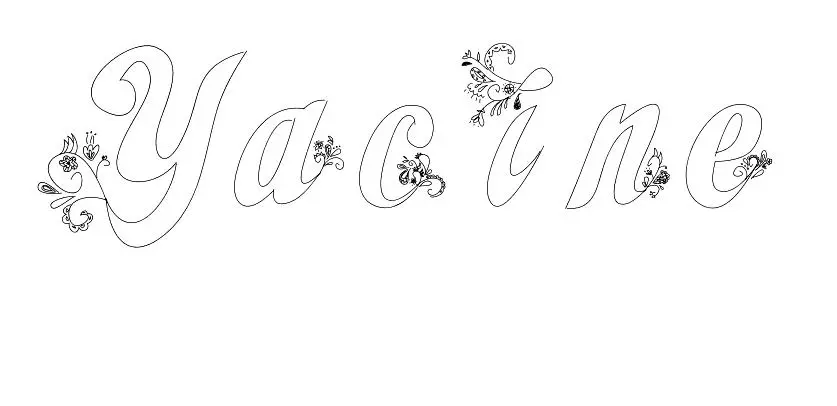 Coloriage Yacine - Prénom à imprimer