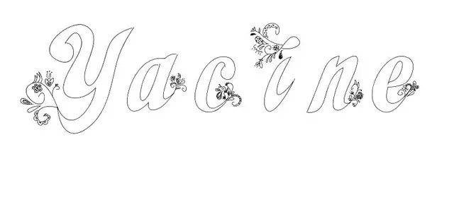 Coloriage Yacine - Prénom à imprimer