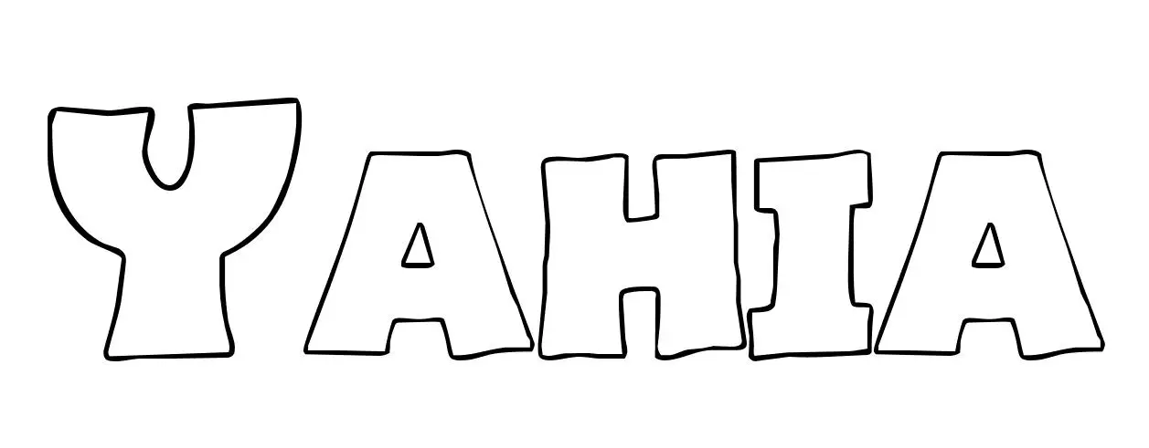 Coloriage Yahia - Prénom à imprimer