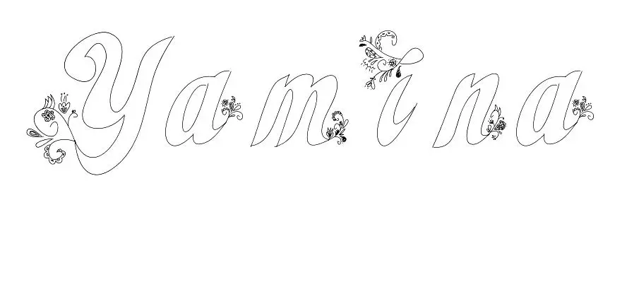 Coloriage Yamina - Prénom à imprimer