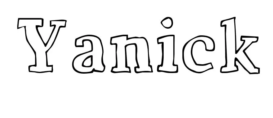 Coloriage Yanick - Prénom à imprimer