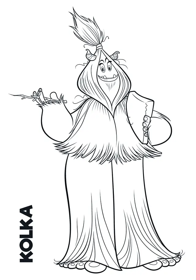 Ausmalbild Kolka der Yeti – Yeti und seine Freunde zum Ausdrucken