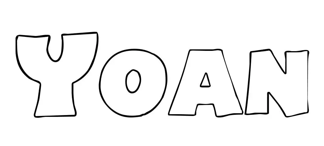 Coloriage Yoan - Prénom à imprimer