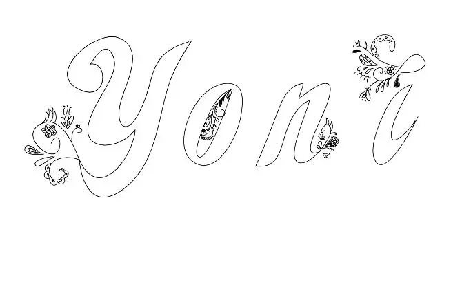 Disegno di Yoni – Disegno del Nome da Colorare da stampare