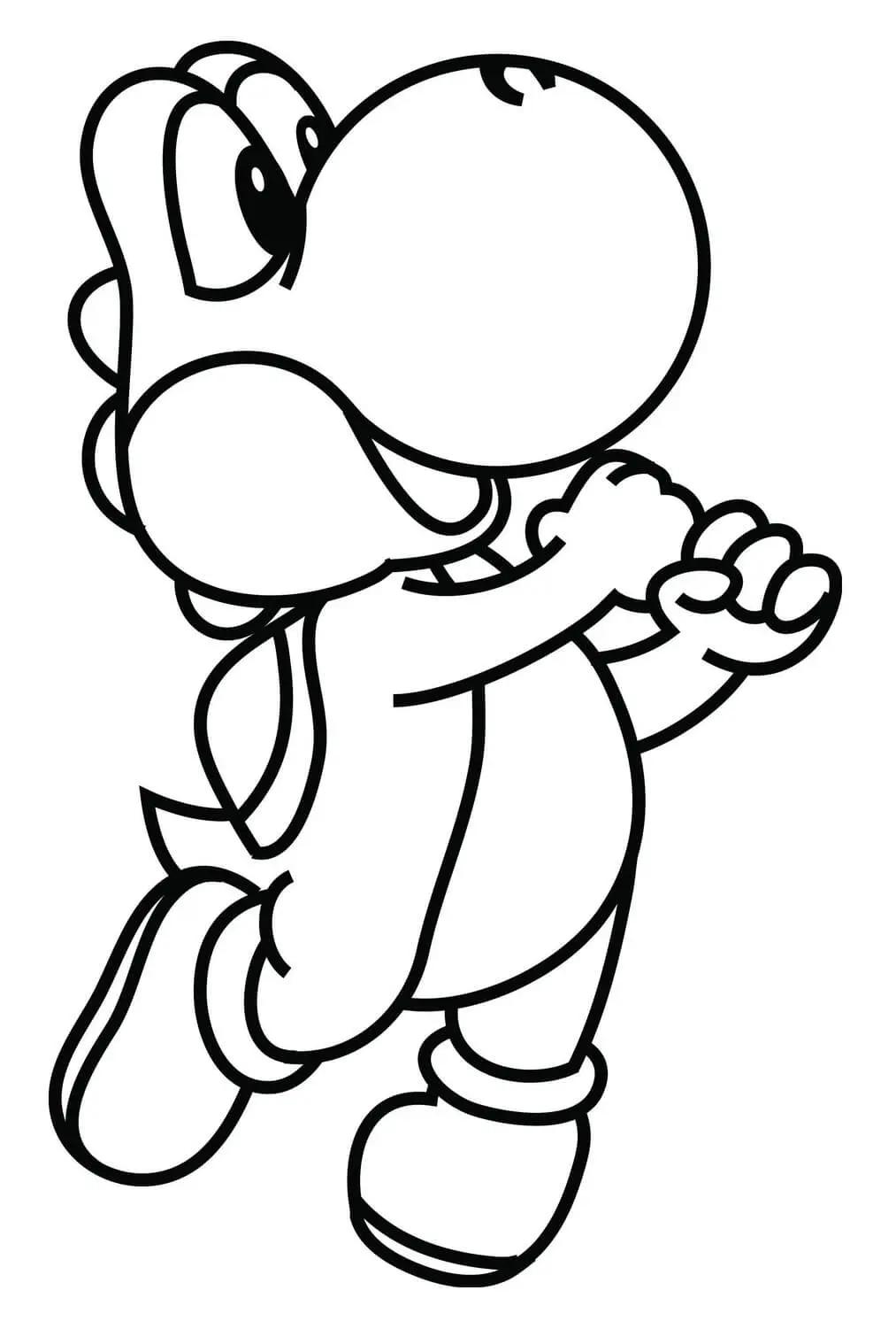 Disegno di Yoshi che salta di gioia da stampare