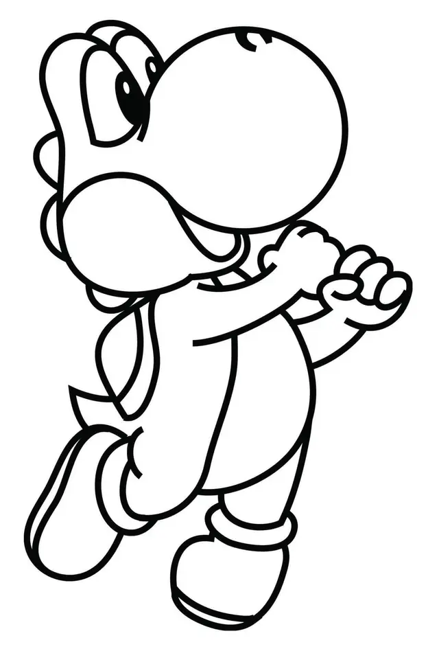 Coloriage Yoshi Saute De Joie - Yoshi à imprimer