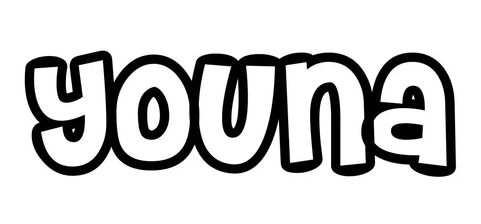 Coloriage Youna - Prénom à imprimer
