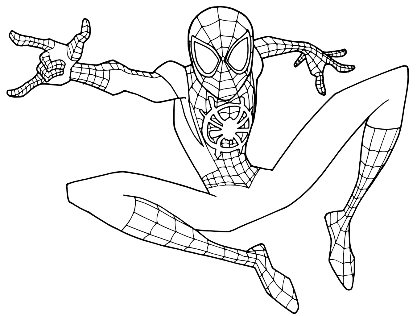 Coloriage Young Spider Man - Spiderman à imprimer