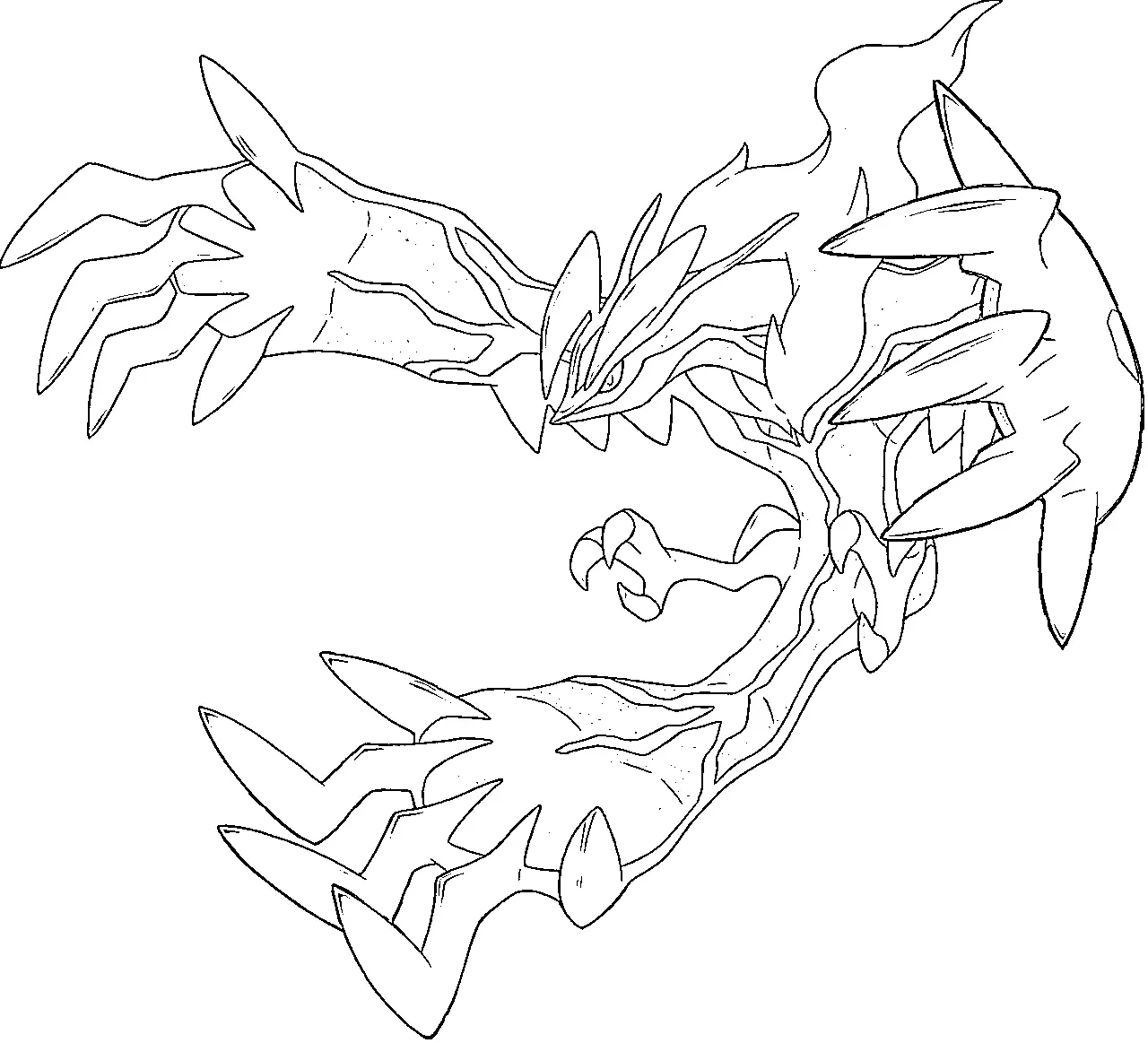 Coloriage Yveltal dragon obscur Pokémon Génération 6 - Pokémon légendaire à imprimer