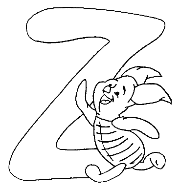 Coloriage Z Porcinet - Alphabet à imprimer