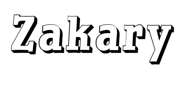 Coloriage Zakary - Prénom à imprimer