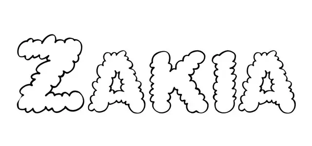 Coloriage Zakia - Prénom à imprimer