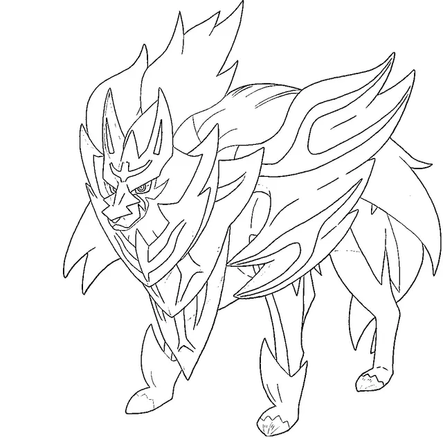 Coloriage Zamazenta Shield Bright Pokemon Legendary - Pokémon à imprimer