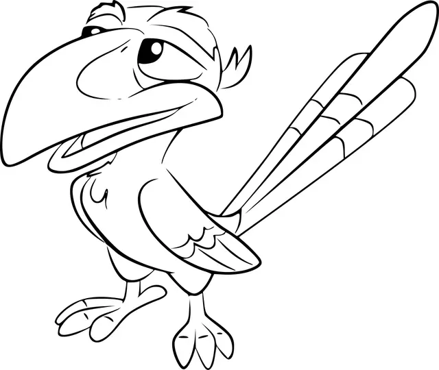Coloriage Zazu Calao Bec Rouge - Roi lion à imprimer