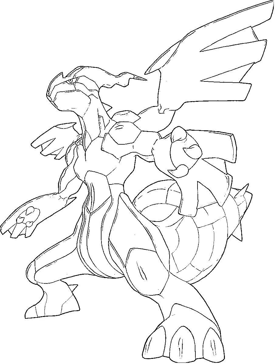 Coloriage Zekrom légendaire en harmonie Yin Yang - Pokémon légendaire à imprimer