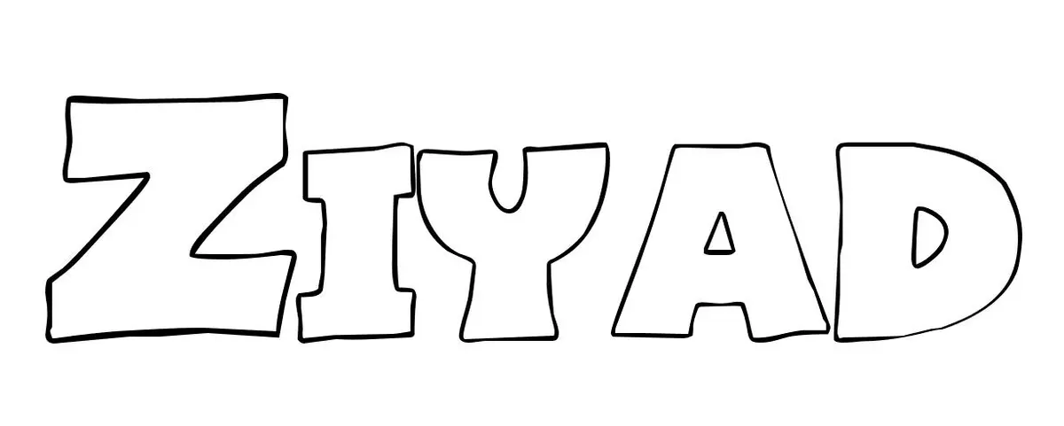 Coloriage Ziyad - Prénom à imprimer
