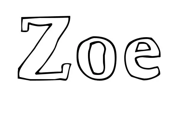 Coloriage Zoé - Prénom à imprimer
