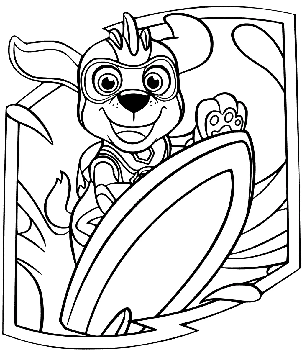 Coloriage Zuma Mighty Pups - Pat patrouille à imprimer