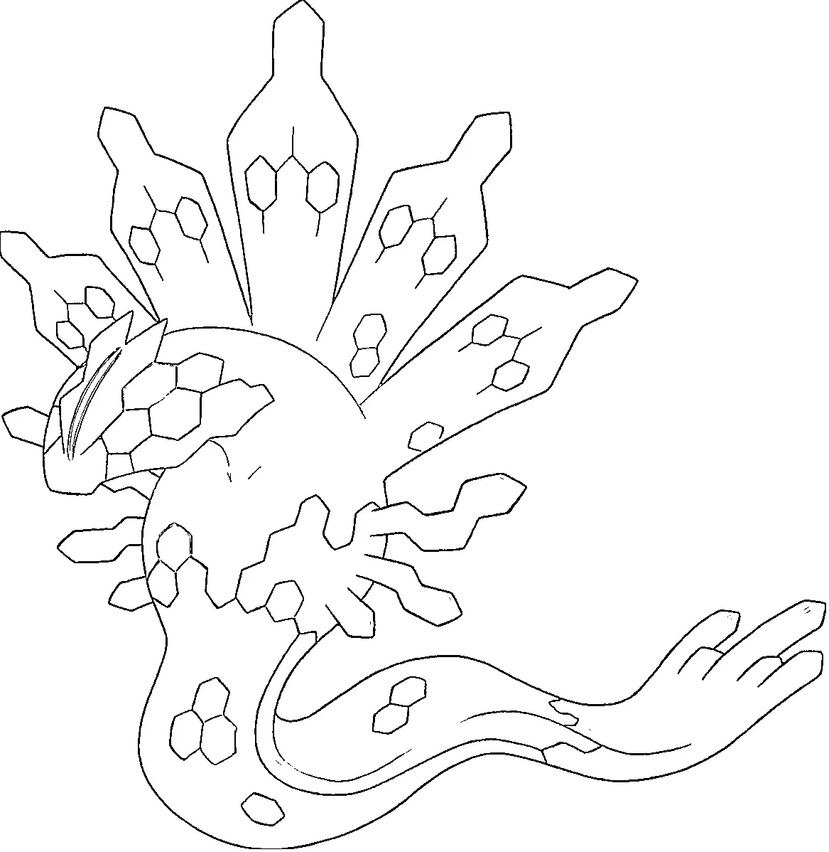 Coloriage Zygarde Pokémon légendaire de 6e génération - Pokémon légendaire à imprimer