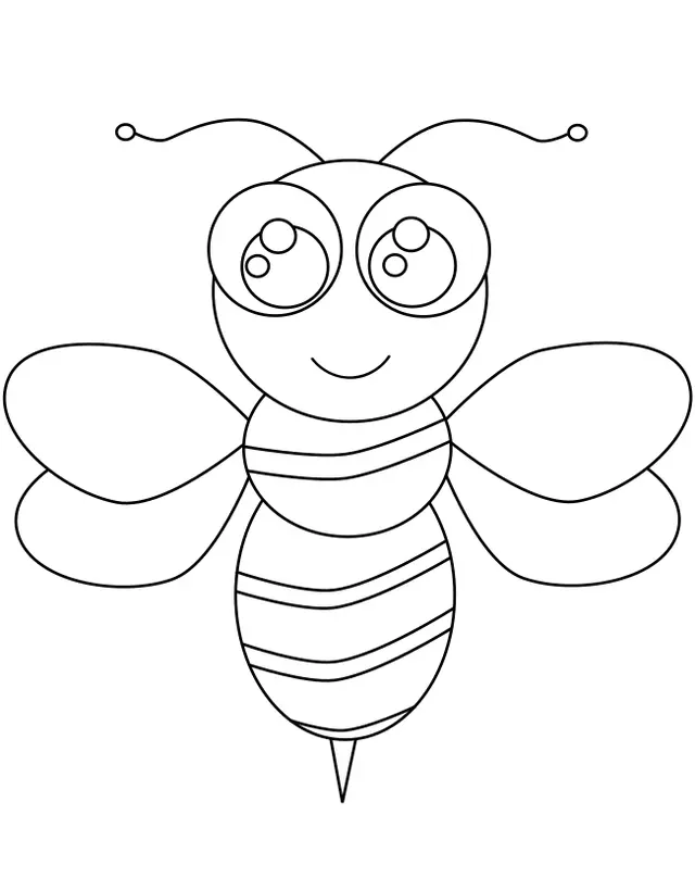 Coloriage Abeille Kawaii - Abeille à imprimer