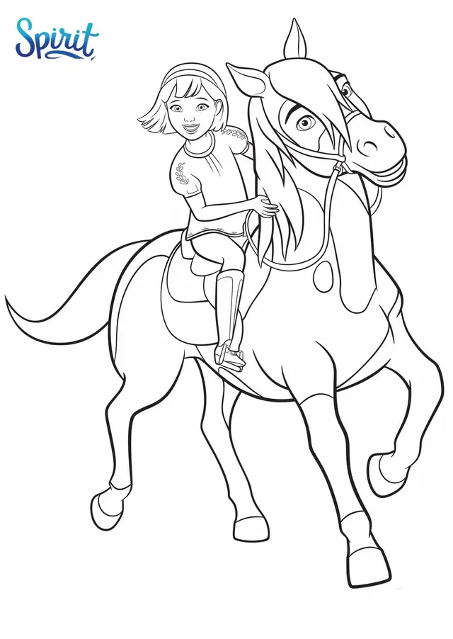 Coloriage Abigail Et Boomerang Spirit - Spirit à imprimer