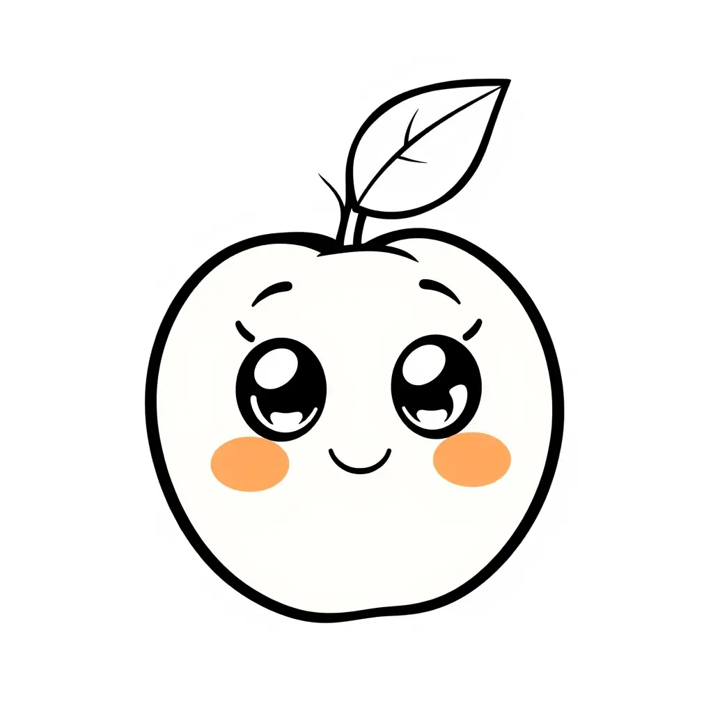 Coloriage Abricot Fruit Kawaii - Kawaii fruits à imprimer