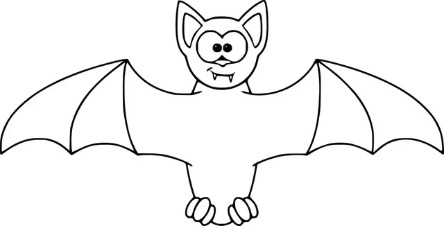 Coloriage Adorable Chauve Souris Dans Les Airs - Chauve souris à imprimer