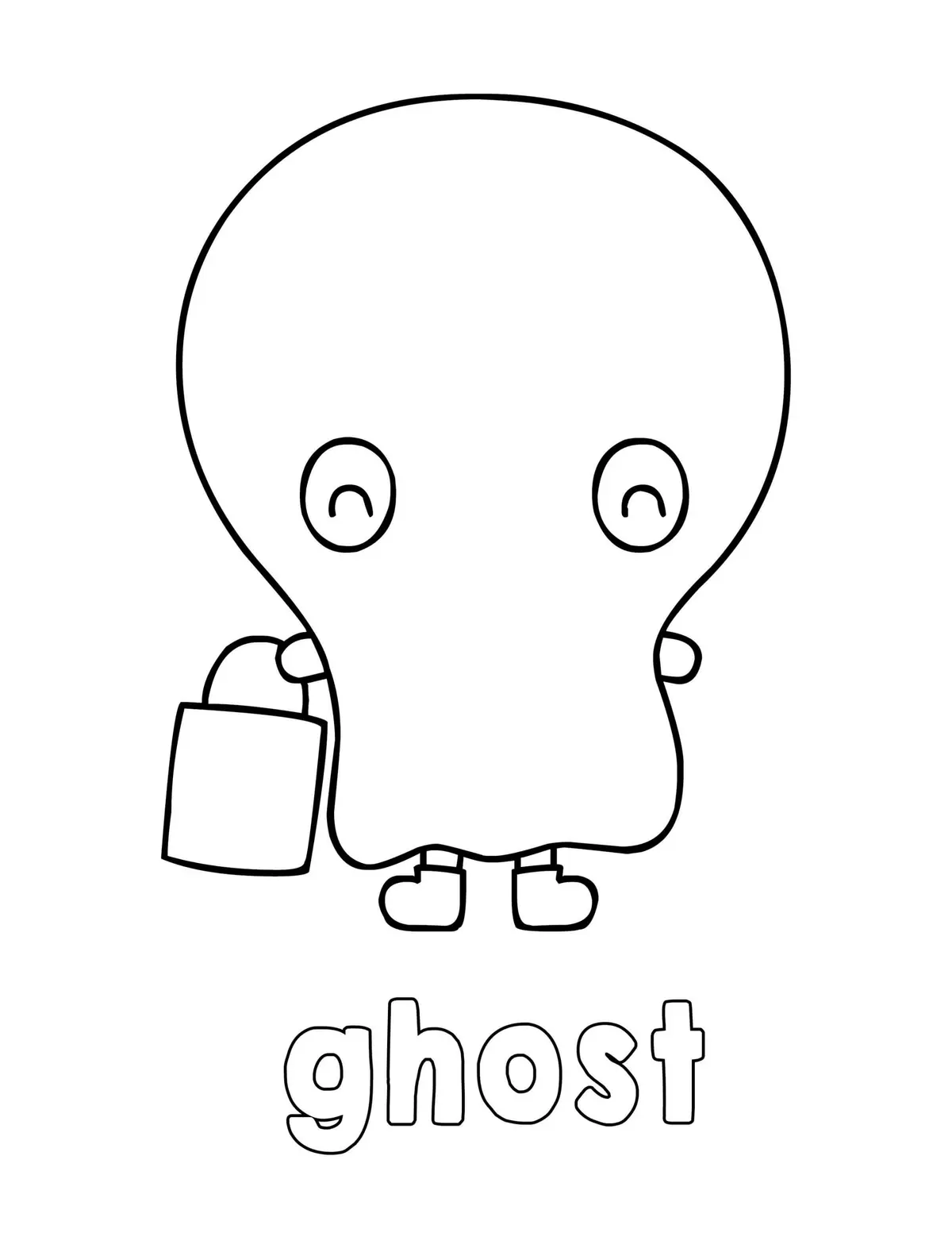 Desenho de Fantasminha Adorável para colorir