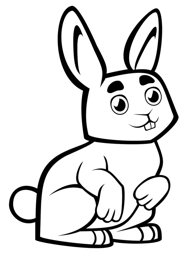 Coloriage Adorable Lapin Avec De Belles Dents - Lapin à imprimer