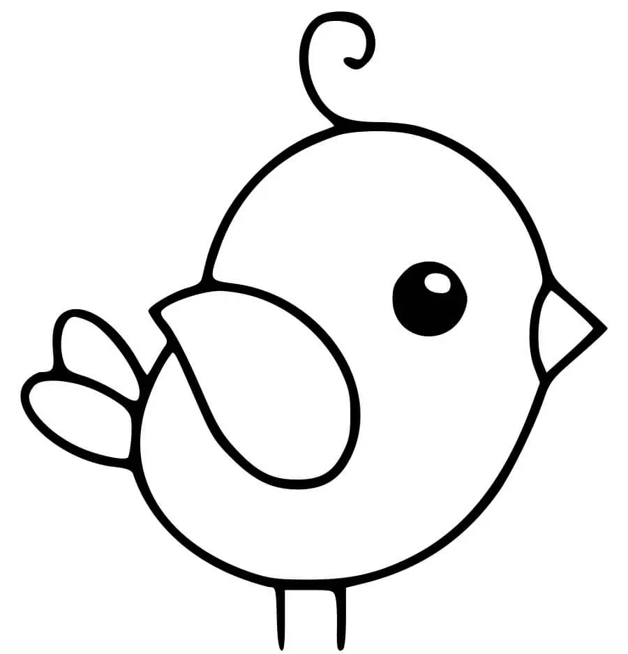 Coloriage Adorable Petit Oiseau - Oiseau à imprimer