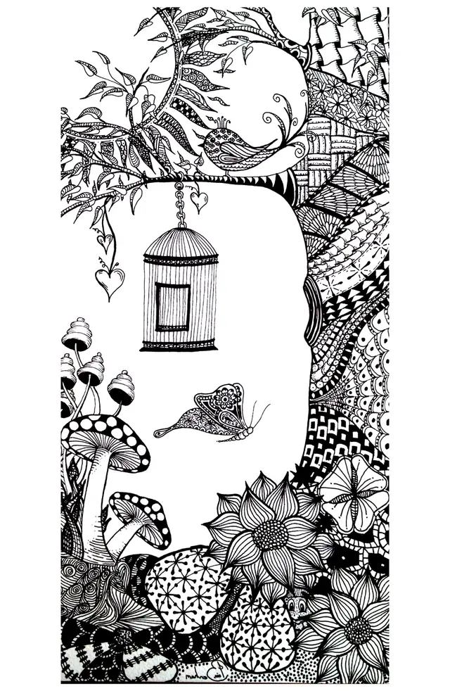 Coloriage Adulte Animaux Papillon Oiseau - Papillon à imprimer