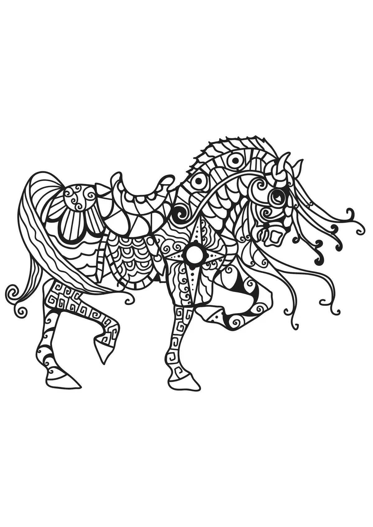 Disegno di Cavallo maestoso antistress da stampare