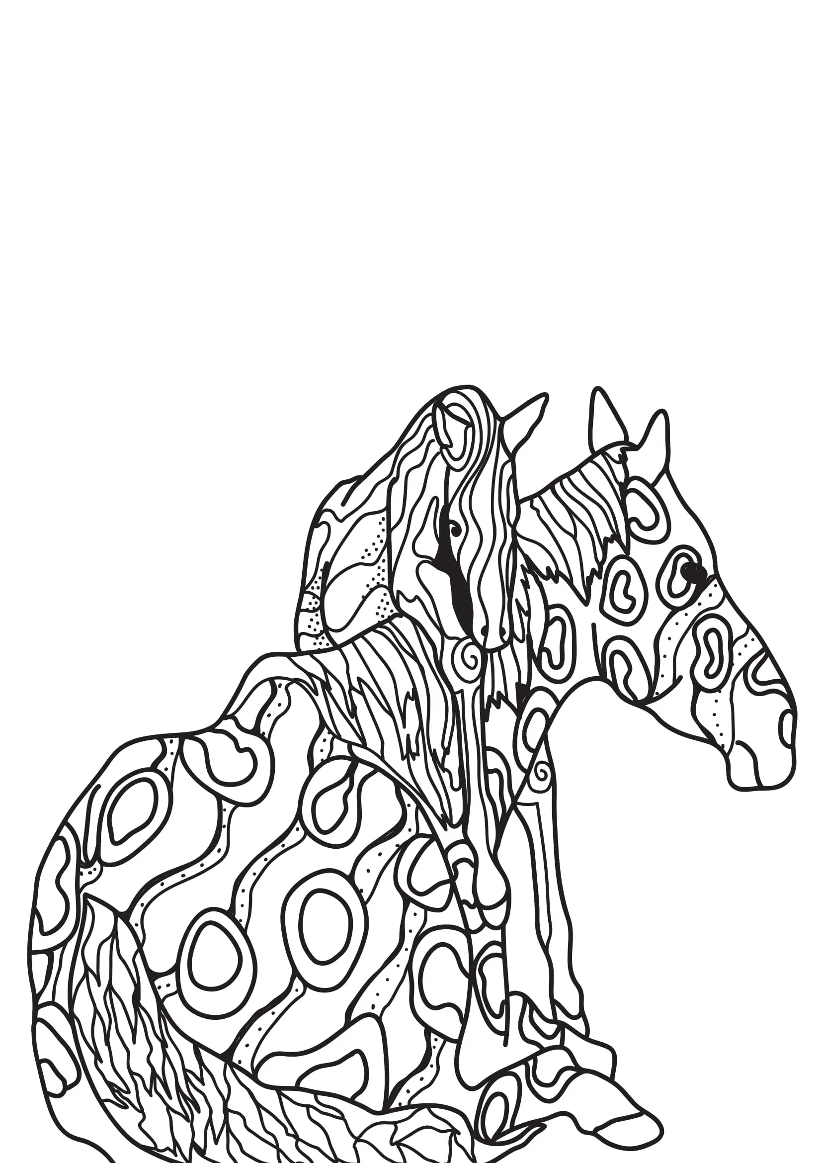 Coloriage Adulte Chevaux 15 - Adulte cheval à imprimer