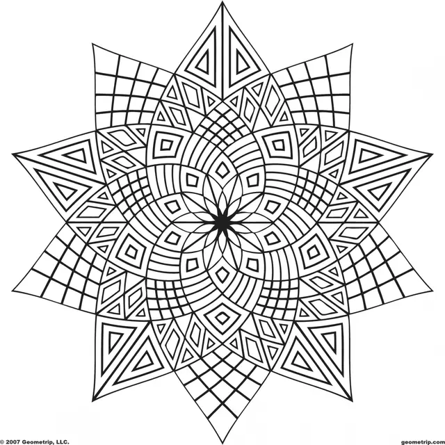 Coloriage Mandala complexe avec détails floraux - Adulte à imprimer