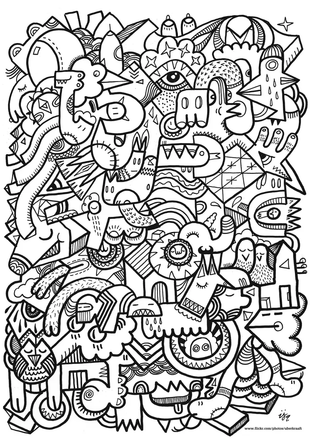 Coloriage Mandala complexe aux formes géométriques - Adulte à imprimer