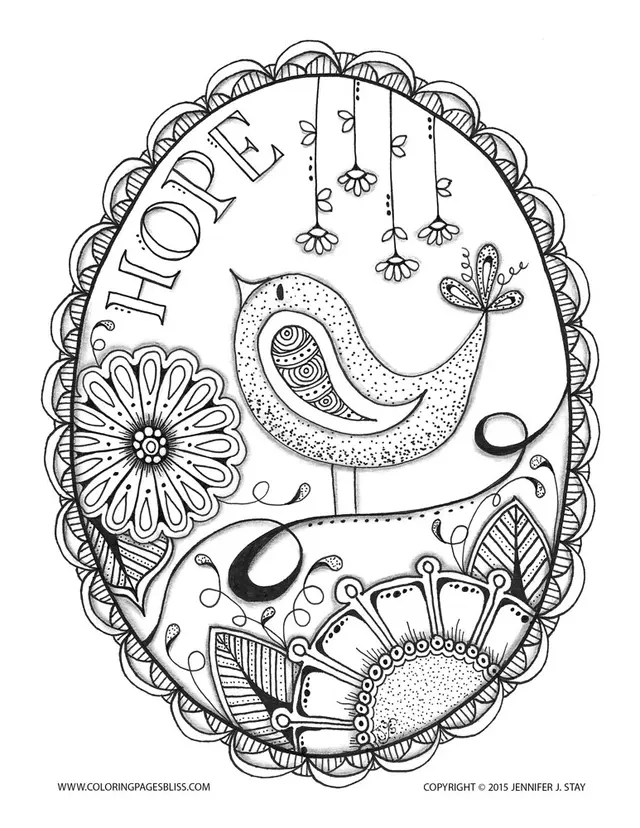 Coloriage Mandala apaisant d'espoir pour adulte - Adulte à imprimer