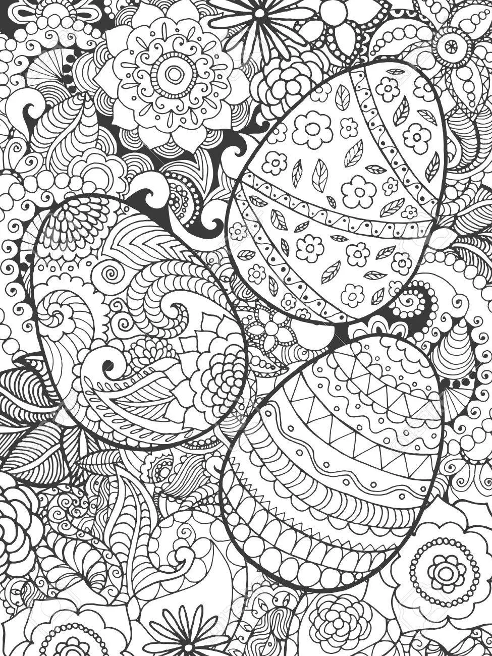 Coloriage Adulte Fleurs De Pâques - Pâques adulte à imprimer