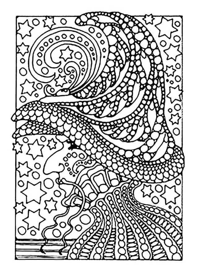 Coloriage Adulte Halloween Étoiles - Adulte à imprimer
