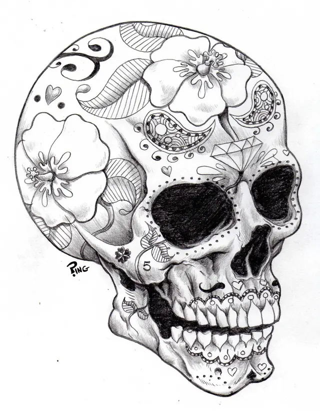 Coloriage Squelette Halloween grimaçant pour adultes - Squelette à imprimer