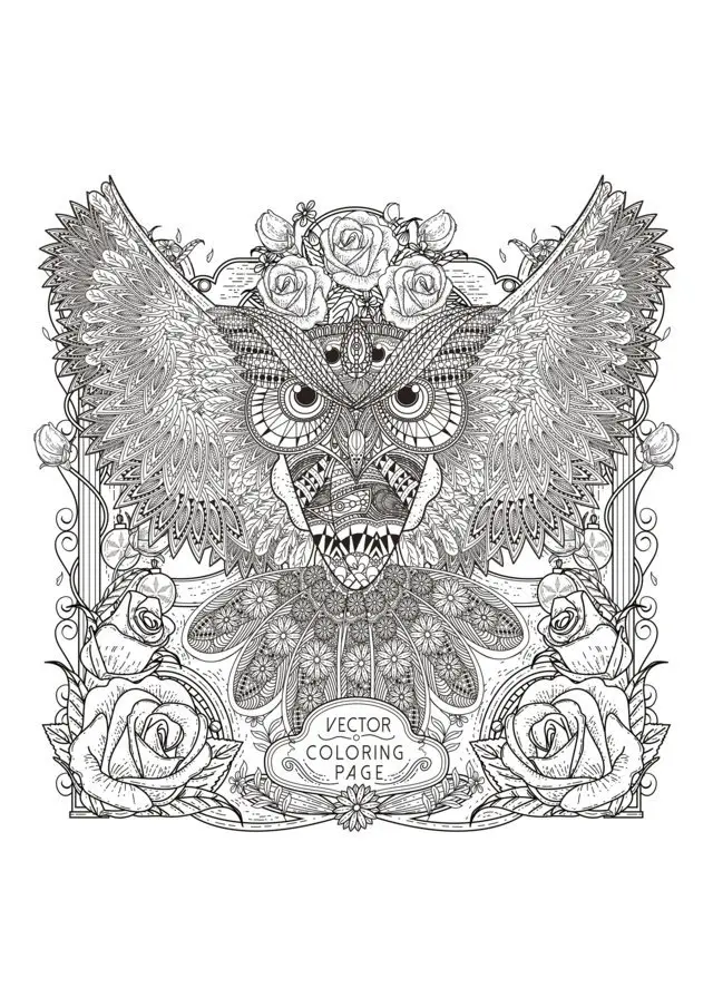 Coloriage Adulte Hibou Zentangle - Adulte à imprimer